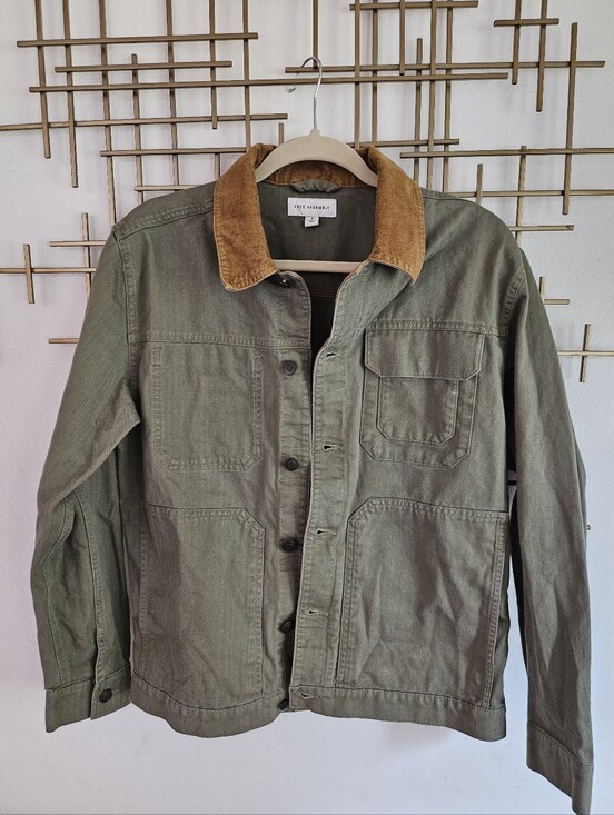 Free Assembly Other - S- Free Assembly- Olive Canvas Field Jacket with Tan Corduroy Collar